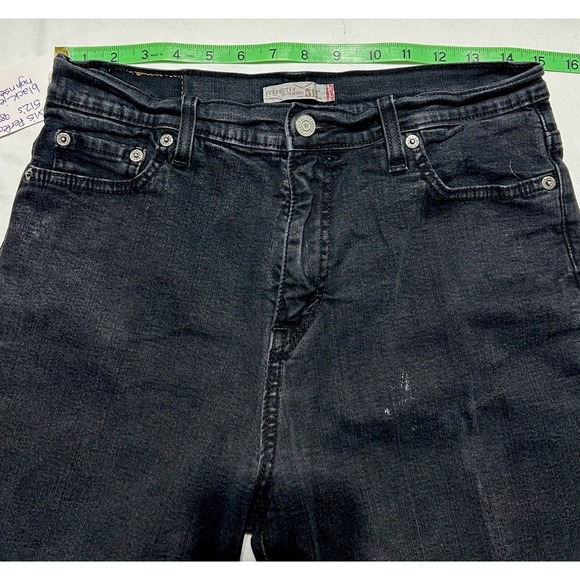 Levis 512 Jeans Women Size 12 M Perfectly Slimming Bootcut Black Hi-Rise Y2K Vtg - Picture 4 of 7